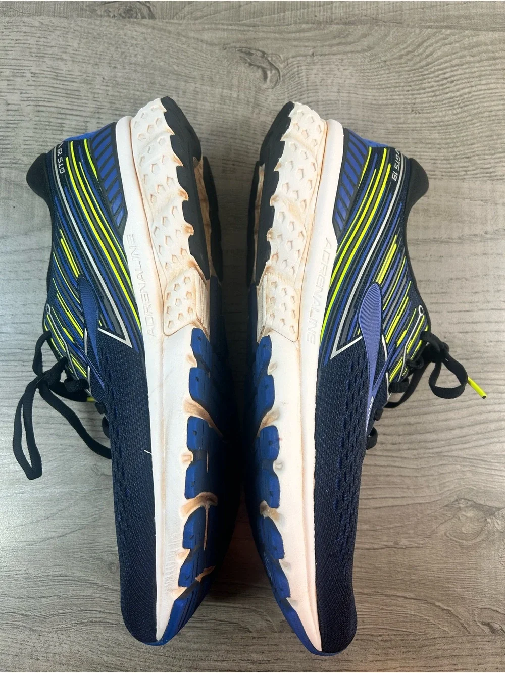 Brooks Glycerin GTS 19 Road Running Shoes - Navy & Neon Yellow Men’s Size 12.5